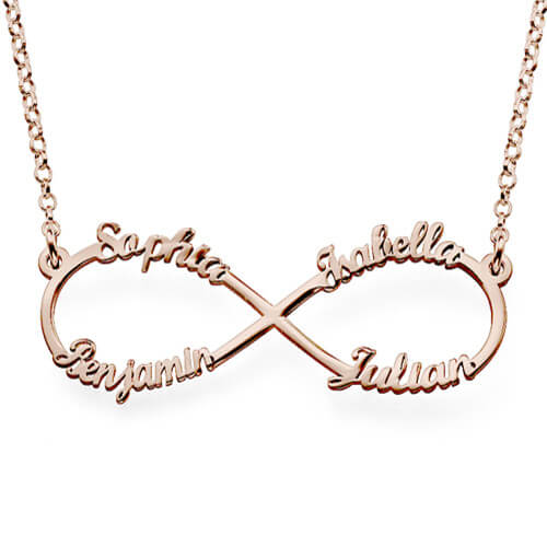 Personalized Infinity Necklace 4 Names